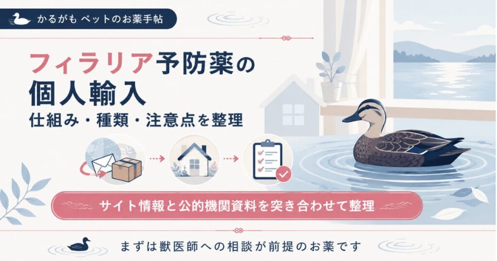 フィラリア予防薬の個人輸入の仕組みと注意点を整理した図